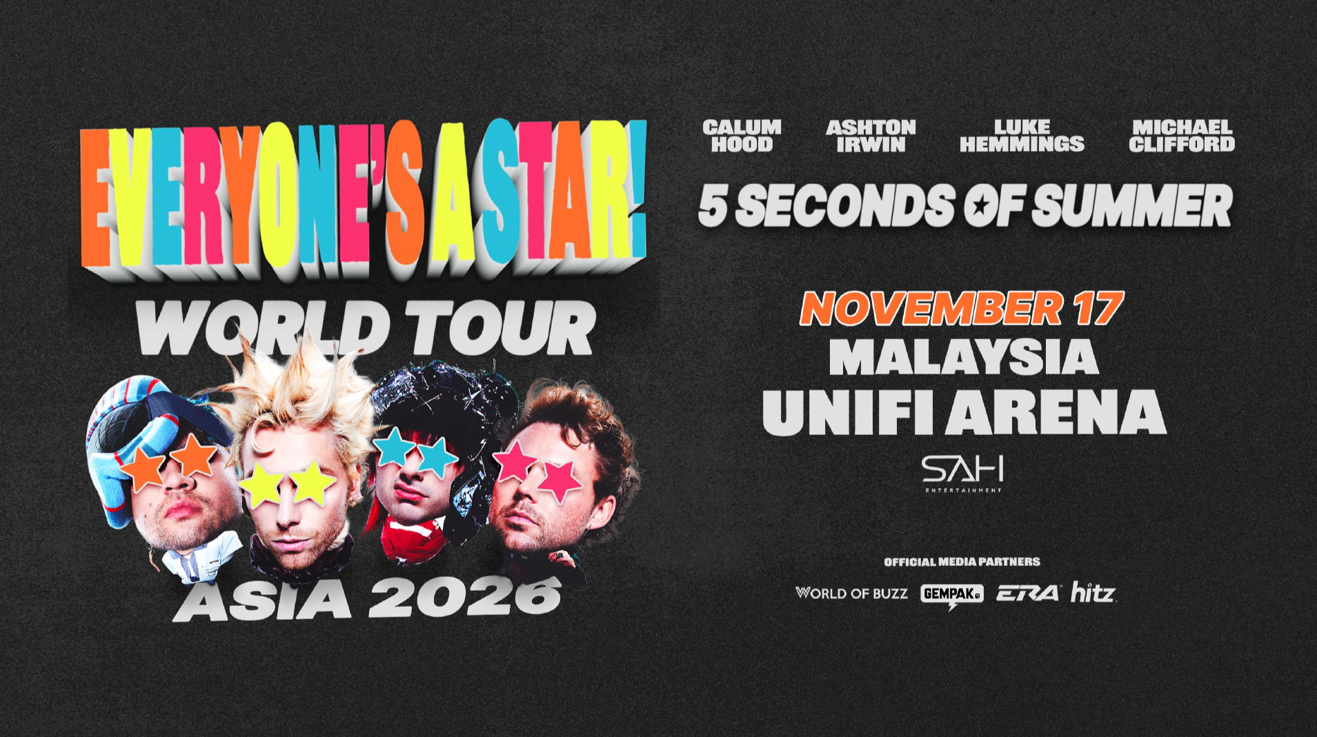 5 Seconds of Summer - Everyone’s a Star event poster