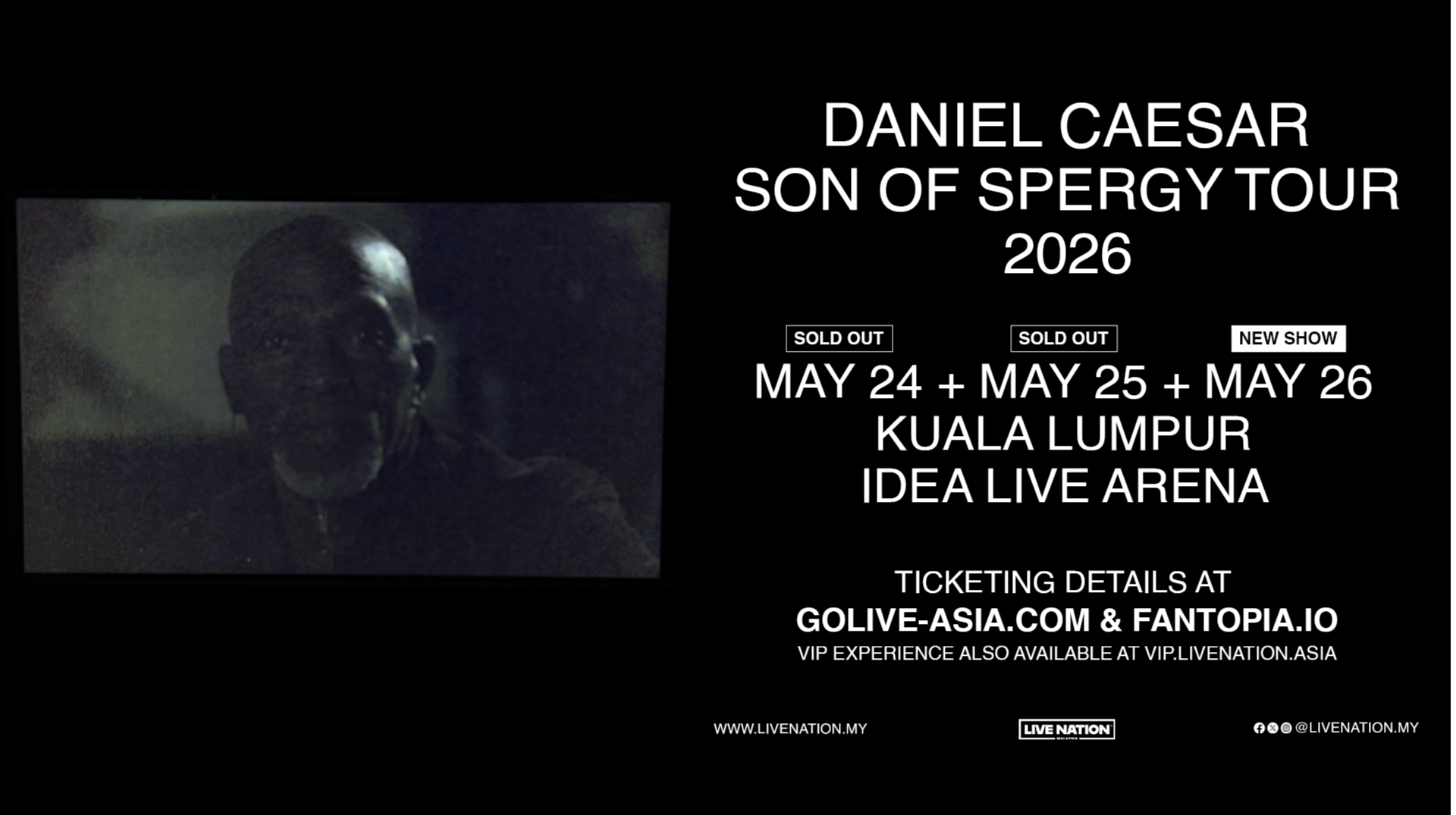 Daniel Caesar - Son of Spergy Tour in Malaysia event poster